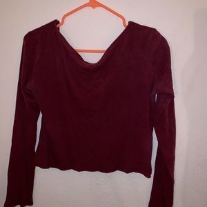 Maroon low cut long sleeve